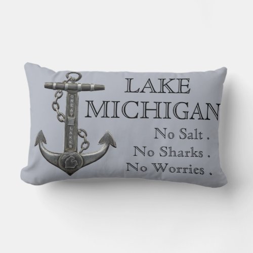 Metallic chrome anchor pirate nautical themed  lumbar pillow