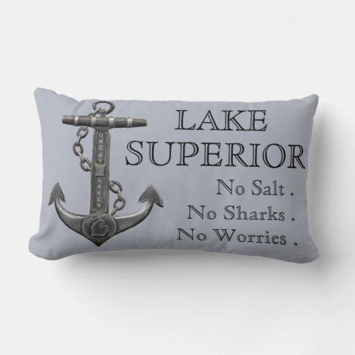 Metallic chrome anchor pirate nautical themed  lumbar pillow