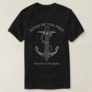 Metallic chrome anchor pirate nautical themed  T-Shirt