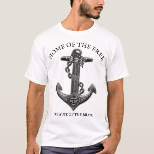 Metallic chrome anchor pirate nautical themed  T-Shirt