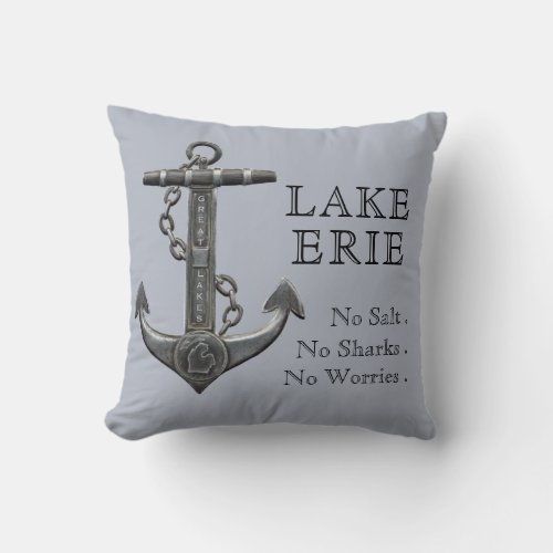 Metallic chrome anchor pirate nautical themed  throw pillow