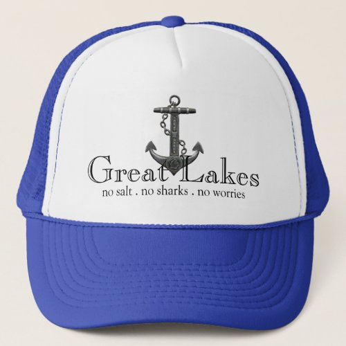 Metallic chrome anchor pirate nautical themed  trucker hat