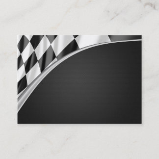 Metallic Chrome and Checkered Racing Flag Business Card