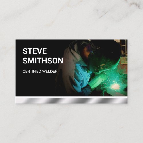 Metallic Chrome Metal Works Welding Service Welder Business Card