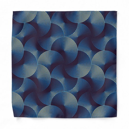 Metallic circles optical illusion seamless patter bandana