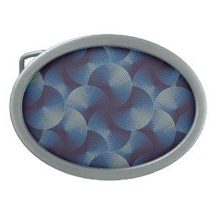 Metallic circles optical illusion, seamless patter belt buckle
