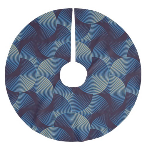 Metallic circles optical illusion seamless patter brushed polyester tree skirt