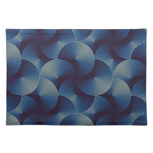Metallic circles optical illusion seamless patter cloth placemat