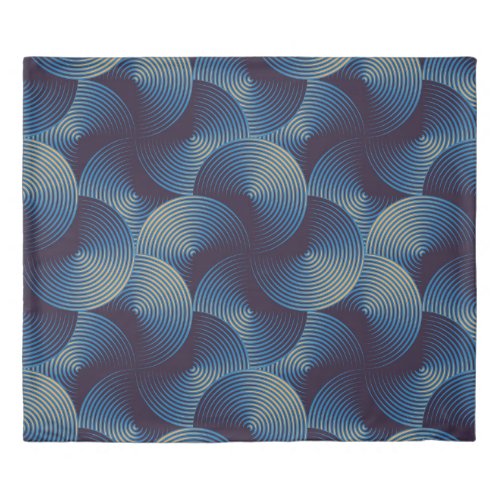Metallic circles optical illusion seamless patter duvet cover