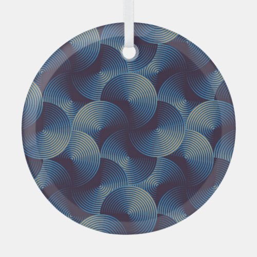 Metallic circles optical illusion seamless patter glass ornament
