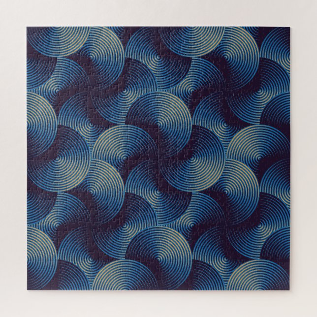 Metallic circles optical illusion, seamless patter jigsaw puzzle (Vertical)