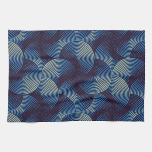 Metallic circles optical illusion seamless patter kitchen towel