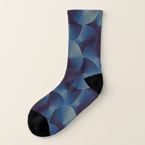 Metallic circles optical illusion seamless patter socks