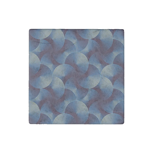 Metallic circles optical illusion, seamless patter stone magnet (Front)