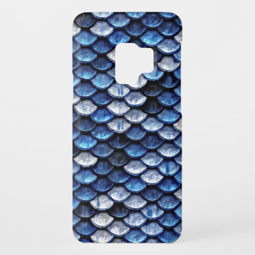 Metallic Cobalt Blue Fish Scales Pattern Case_Mate Samsung Galaxy S9 Case