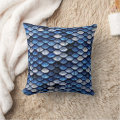 Metallic Cobalt Blue Fish Scales Pattern Throw Pillow Zazzle