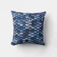 Metallic Cobalt Blue Fish Scales Pattern Throw Pillow Zazzle