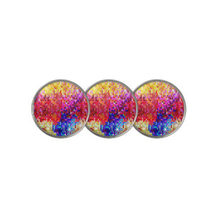 Metallic Colorful Sequins Look Disco Mirrors Golf Ball Marker