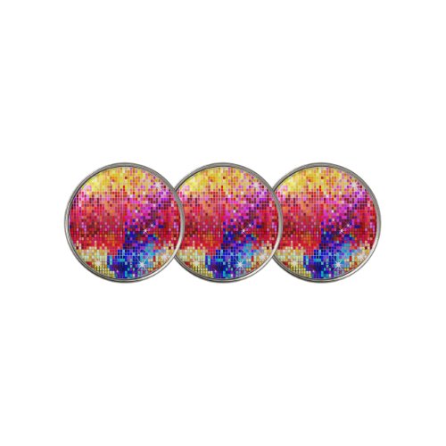 Metallic Colorful Sequins Look Disco Mirrors Golf Ball Marker