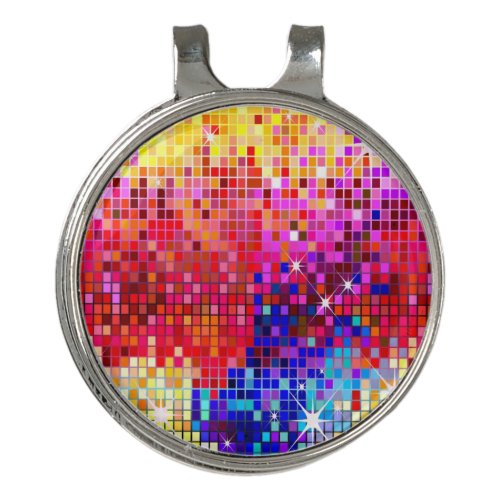 Metallic Colorful Sequins Look Disco Mirrors Golf Hat Clip
