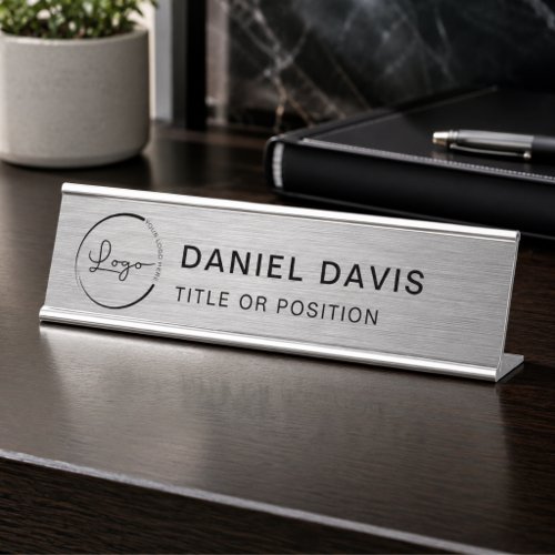 Metallic Company Logo Desk Name Plate