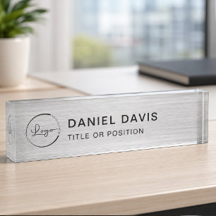 Metallic Company Logo  Desk Name Plate