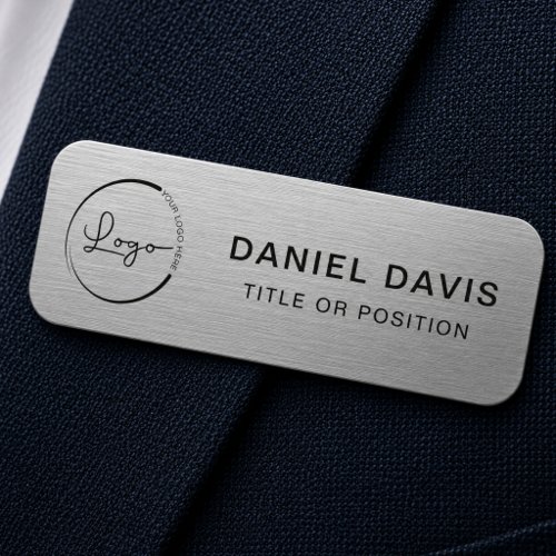 Metallic Company Logo Name Tag