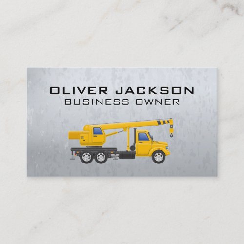 Metallic  Construction Towing Vehicle Business Card