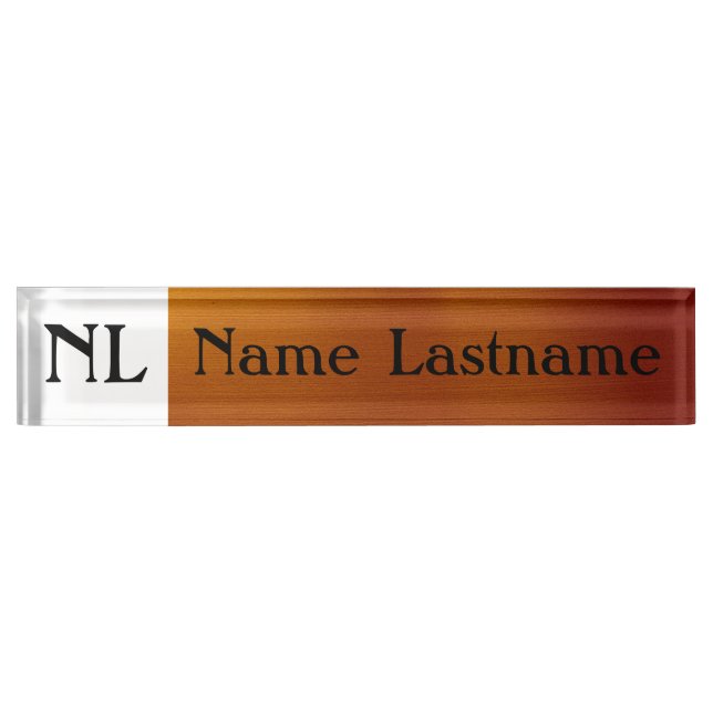 Metallic Copper Desk Name Plate (Front)