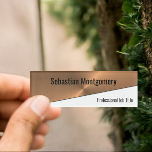 Metallic Copper Flare Geometric Professional Name Tag