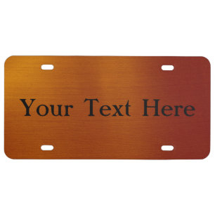 Metallic Copper License Plate