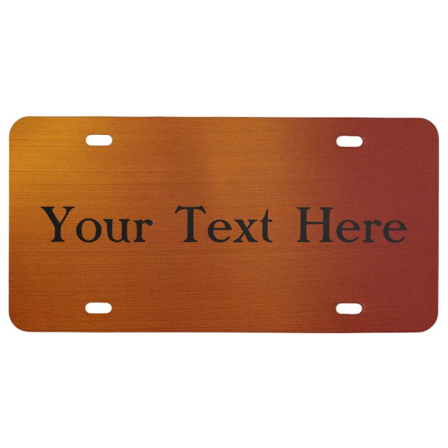 Metallic Copper License Plate (Front)