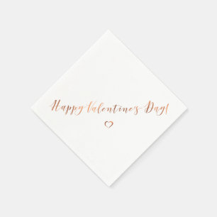 Metallic copper-look Valentine's Day design Napkins