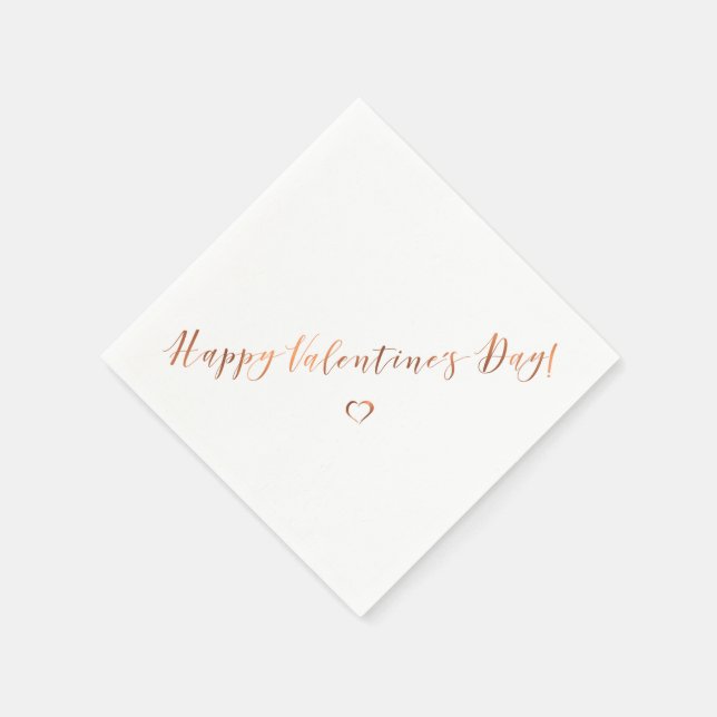 Metallic copper-look Valentine's Day design Napkins (Corner)
