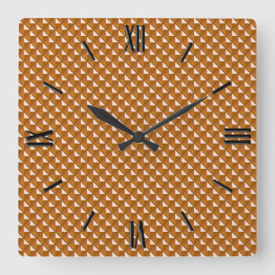 metallic copper, studded grid square wall clock