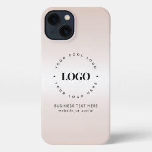 Metallic Cream Gradient Custom Business Logo Text iPhone 13 Case