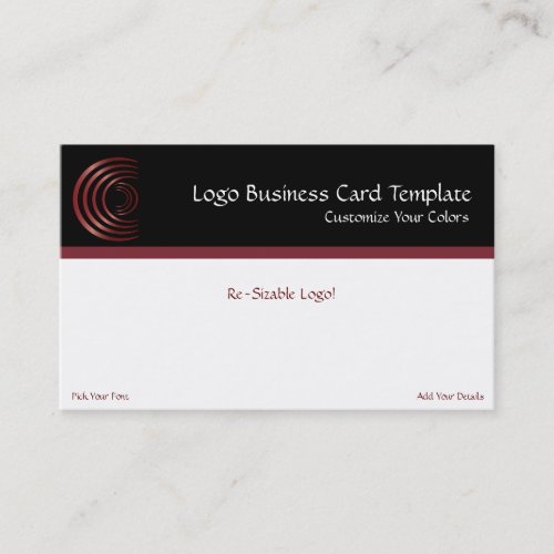 Metallic Crescent Moon Shapes Red Logo Business Card