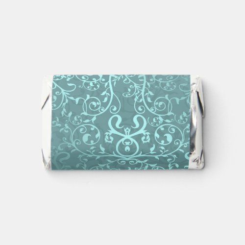 Metallic Damask _ Teal Hersheys Miniatures