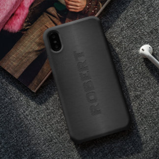 Metallic Dark-gray Brushed Aluminum Look iPhone XR Case