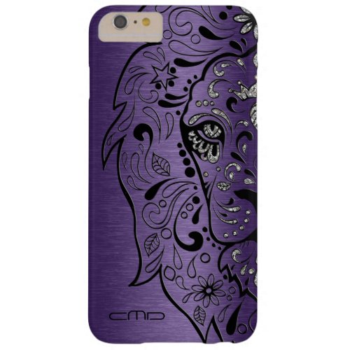 Metallic Deep Purple Texture Lion Sugar Skul Barely There iPhone 6 Plus Case