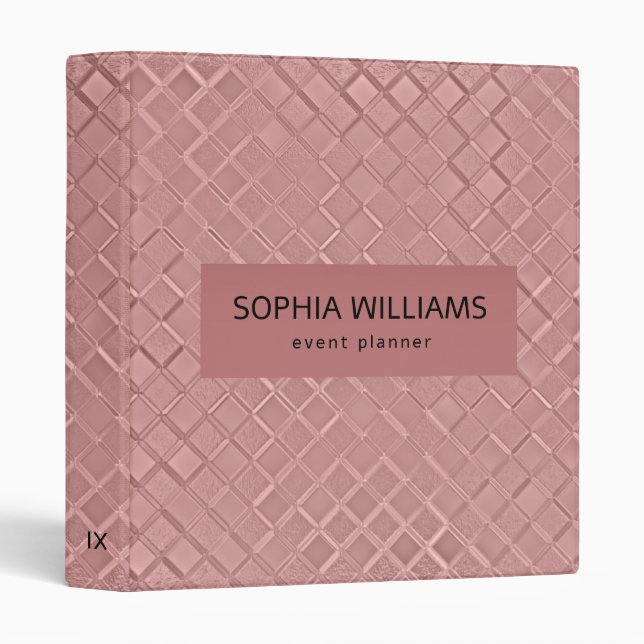 Metallic Diamond Patterns 3 Ring Binder (Front/Spine)