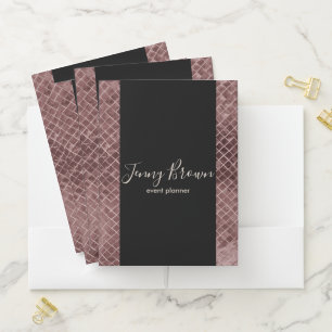 metallic diamond rose gold glitter pocket folder