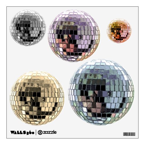 Metallic Disco Balls Wall Decal