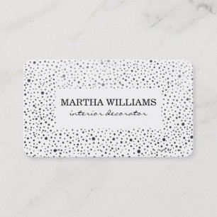 Metallic Dots Pattern Black and White Business Card