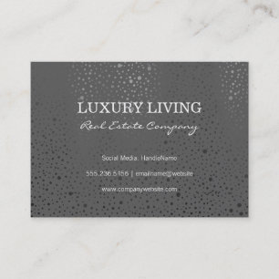 Metallic Dots Pattern Gray Business Card