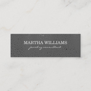 Metallic Dots Pattern Gray Mini Business Card