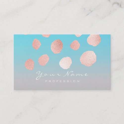 Metallic Dots Pink Rose White Gray Blue Therapist Business Card