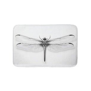 Metallic Dragonfly Printed Bath Mat - Stylish