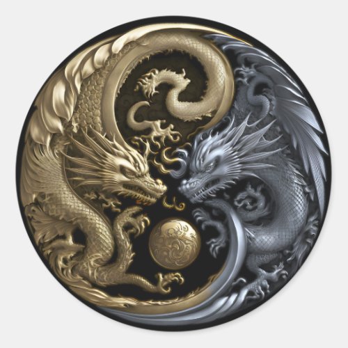 Metallic Dragons Coin Sticker