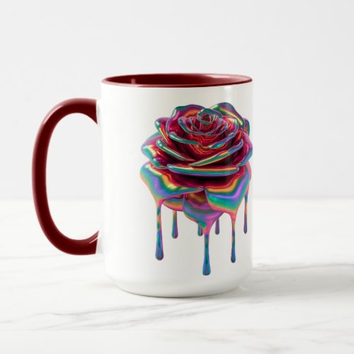 Metallic Dripping Rose Mug